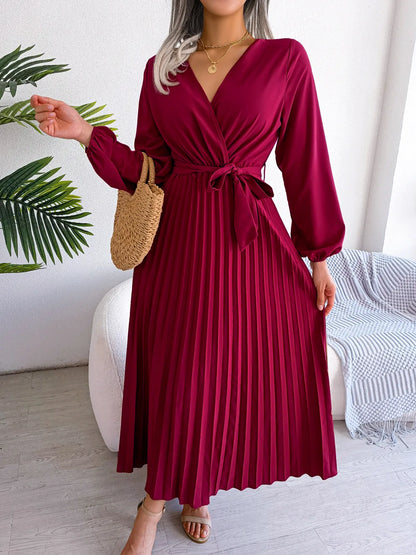 Women's Deep V Neck Long Dress - VibreMode