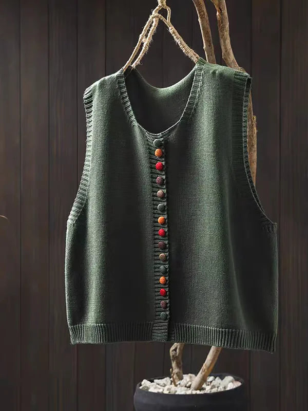 Simple Crew Neck Sweater Vest