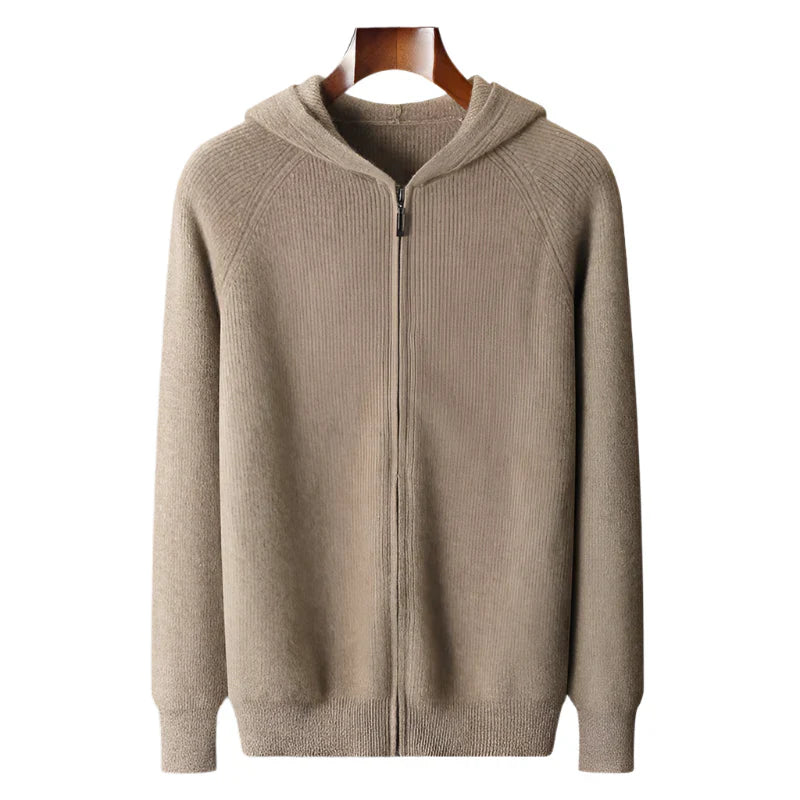Merino Wool Zip Up Sweater