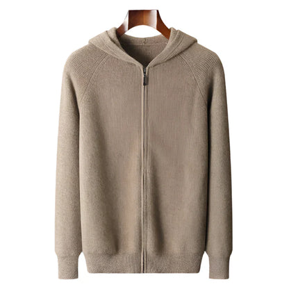 Merino Wool Zip Up Sweater