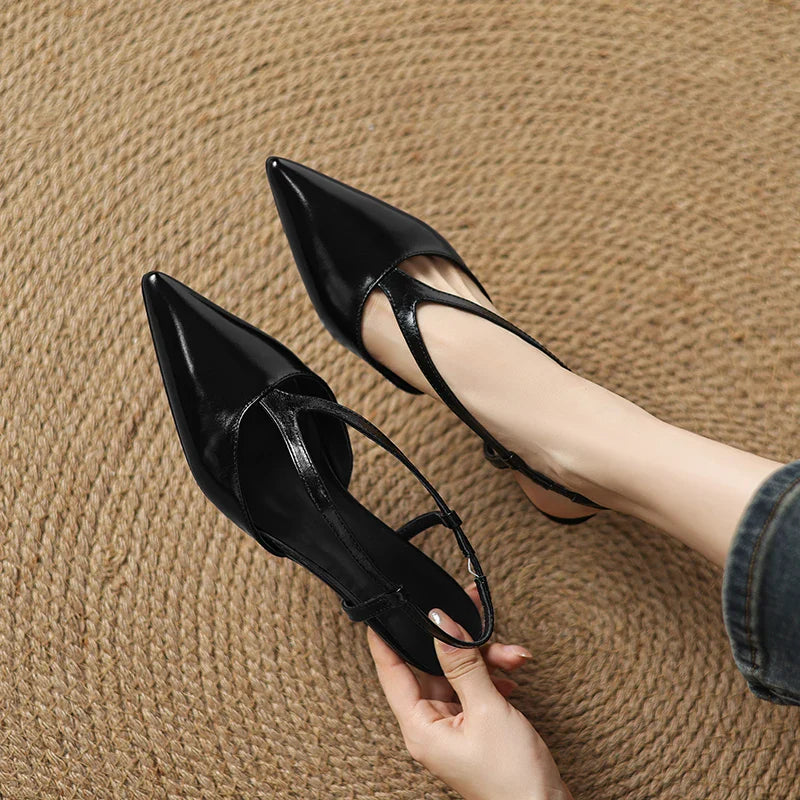 Elegant Leather Slingback Shoes
