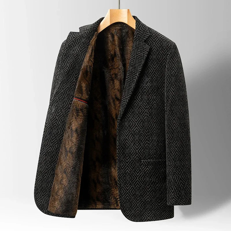 Men's Wool Blazer Midnight Blue - VibreMode