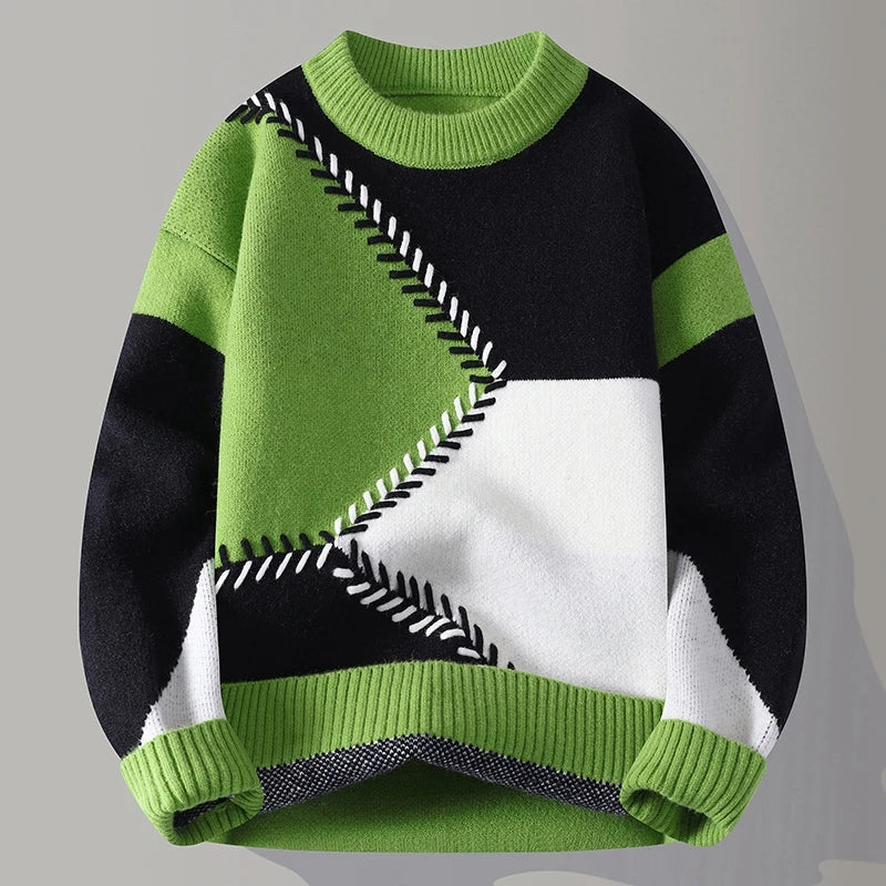 Multicolor Cable Knit Sweater