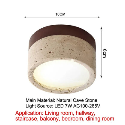 Natural Stone Flush Mount Light Modern