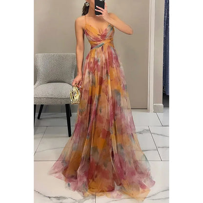 Women's Formal Floral Dress Sleeveless Cutout