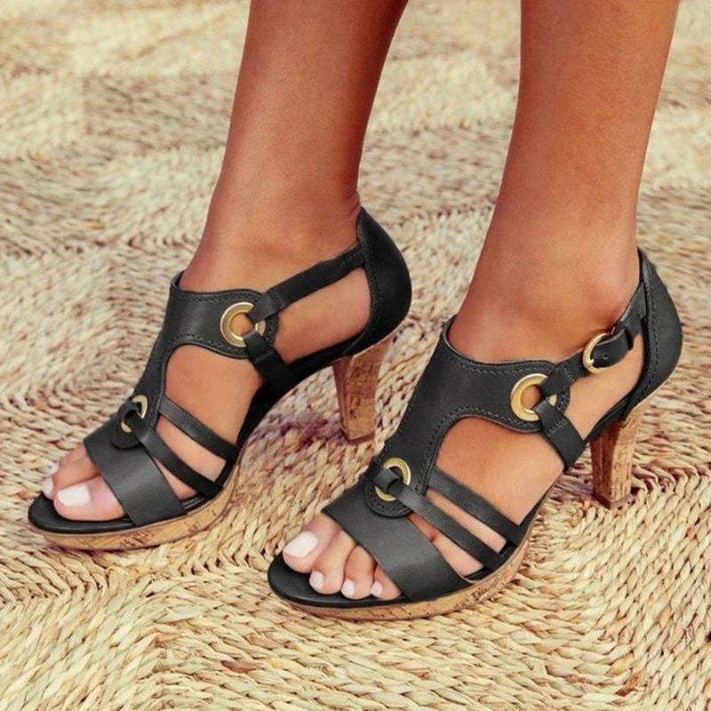 Women's Strappy Block Heels - VibreMode