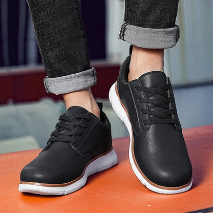 Black Leather Sneakers