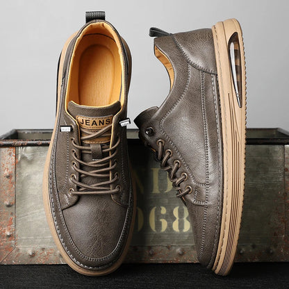 Brown Leather Running Shoes