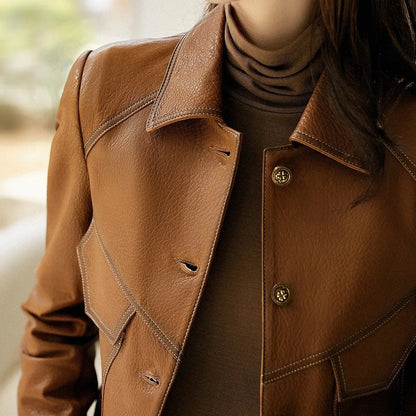 Vegan Synthetic Leather Coat
