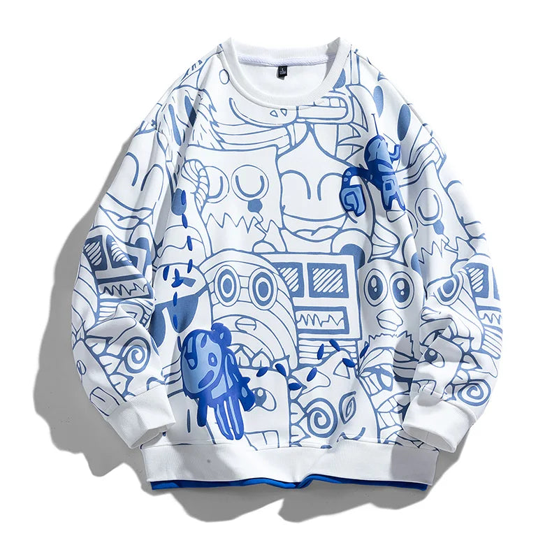 Trendy Printed Crew Sweatshirt