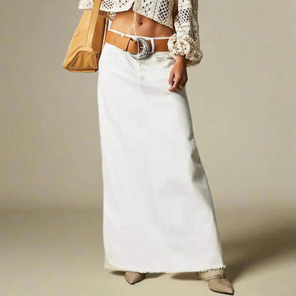 Women's High Waist Straight Denim Skirt
