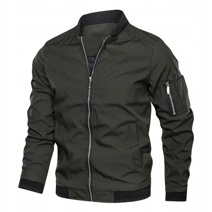 Men's Bomber Jacket Zip Closure