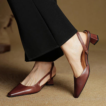 Real Leather High Heel Shoes - VibreMode