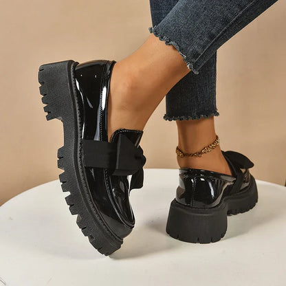 Comfortable Ladies Bow Detail Loafers Shoes