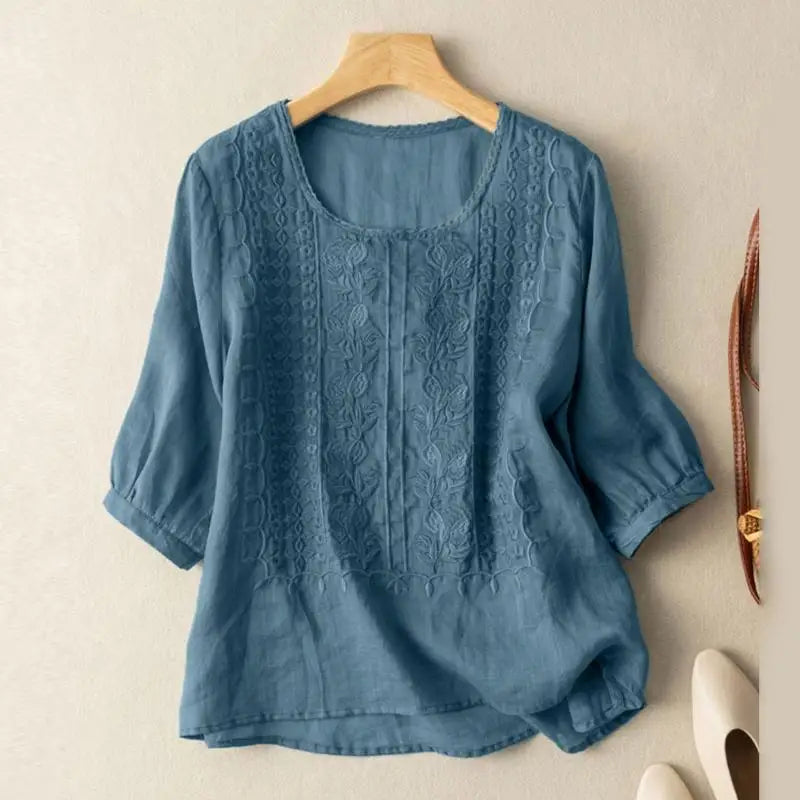 Women's Relaxed Fit Embroidered Blouse