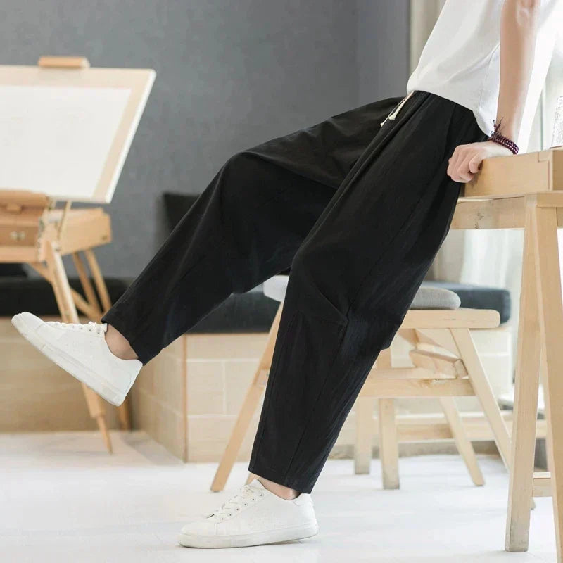 Casual Comfortable Elastic Waist Trousers