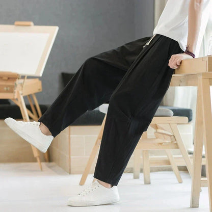 Casual Comfortable Elastic Waist Trousers