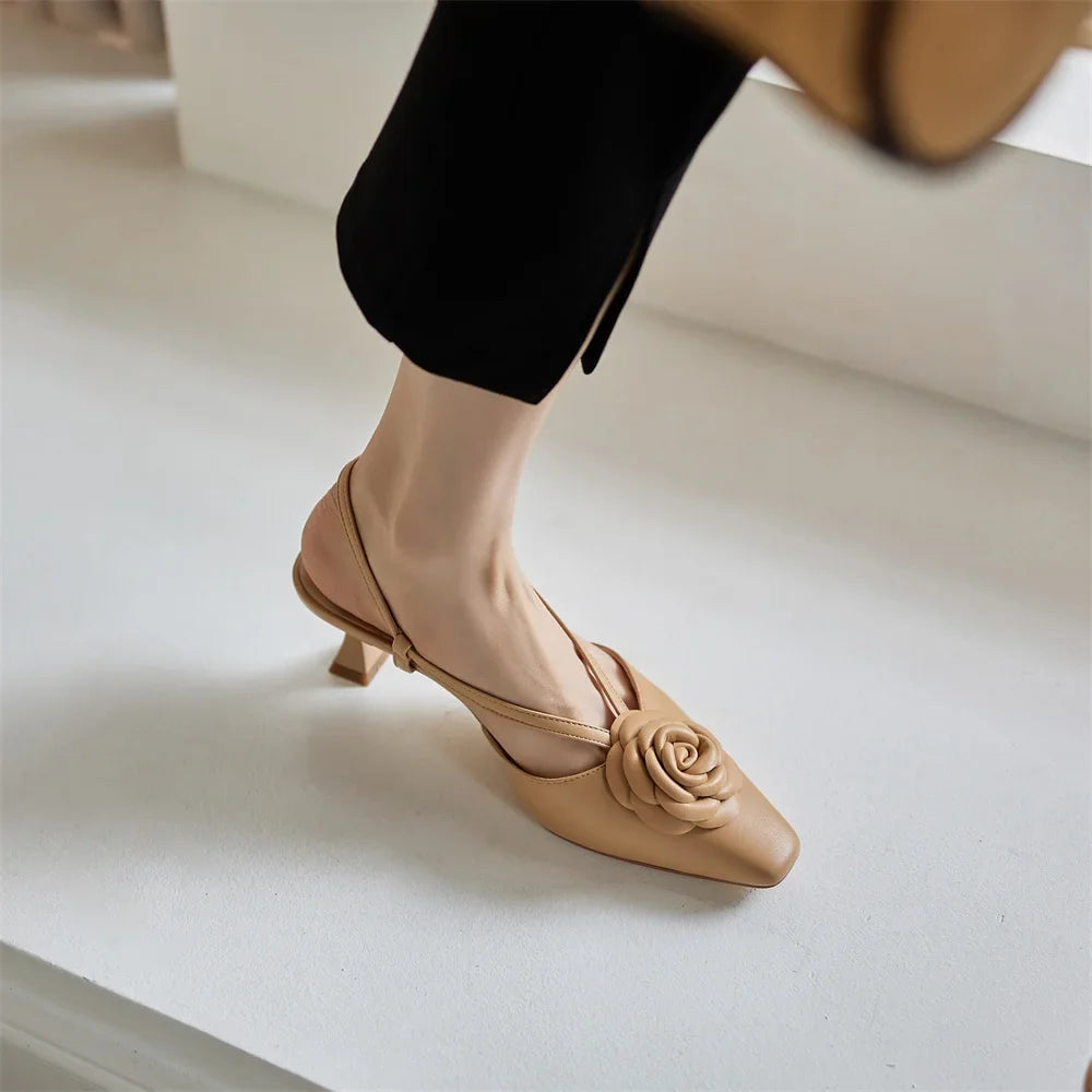 Real Leather Sling Back Shoes