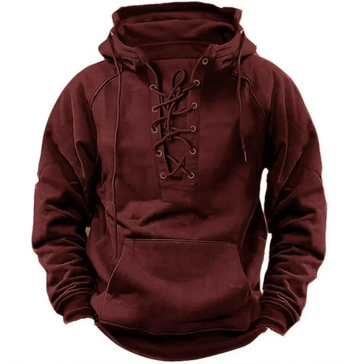 Men's Hoodie Lace Up Front Design