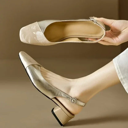 Comfortable Low Heel Sling Pump