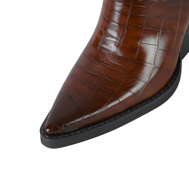 Women's Block Heel Pointed Toe Boots