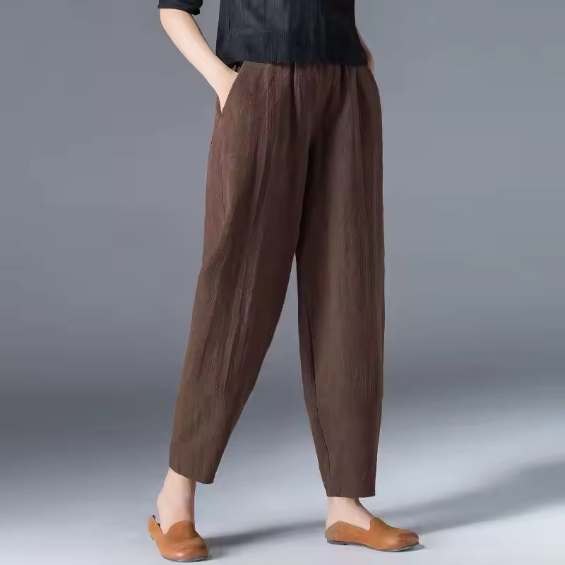 Women's Summer Trousers Elasticated Waistband