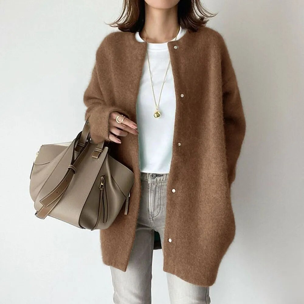 Women's Knitted Cardigan Button Closure