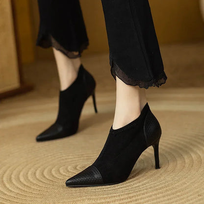 Luxury Genuine Leather High Heels - VibreMode