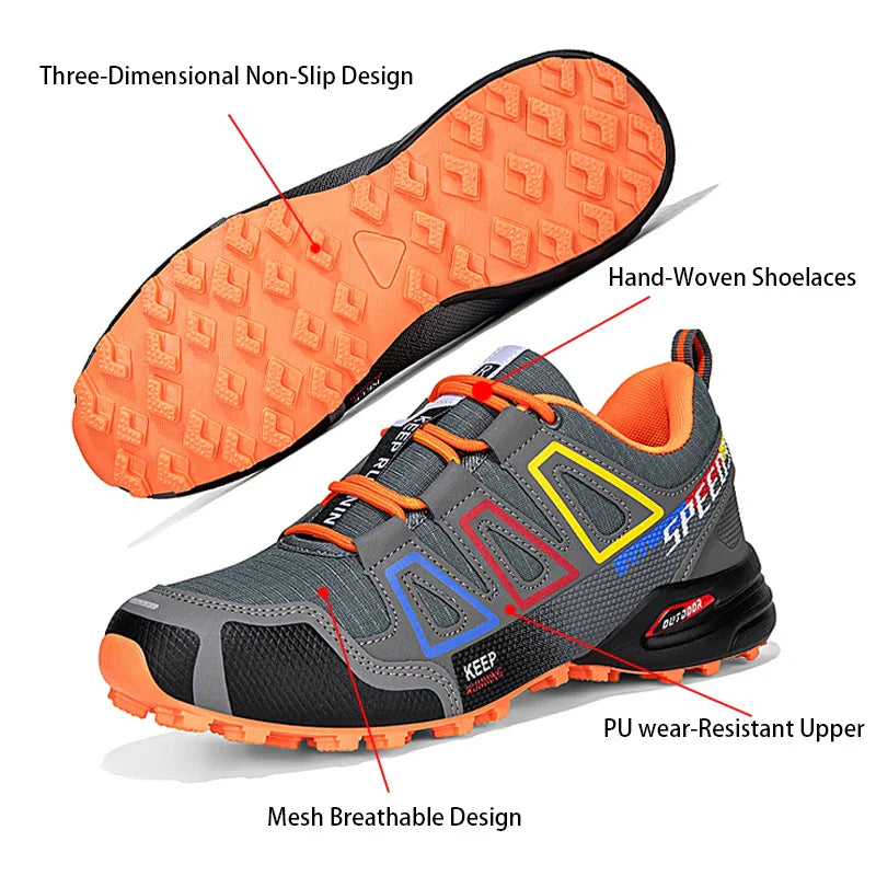 Comfortable Bike Shoes for Men Non-Slip Hiking Sneakers