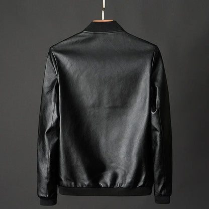 Faux Leather Bomber Jacket