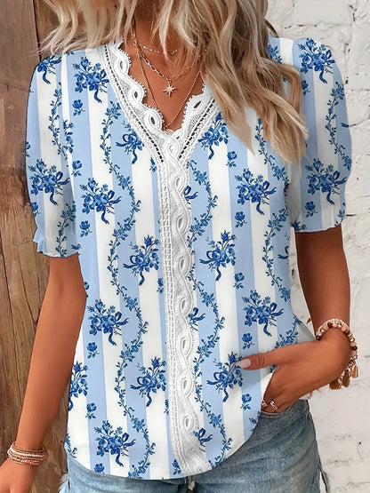 Pretty Lace V Neck Top