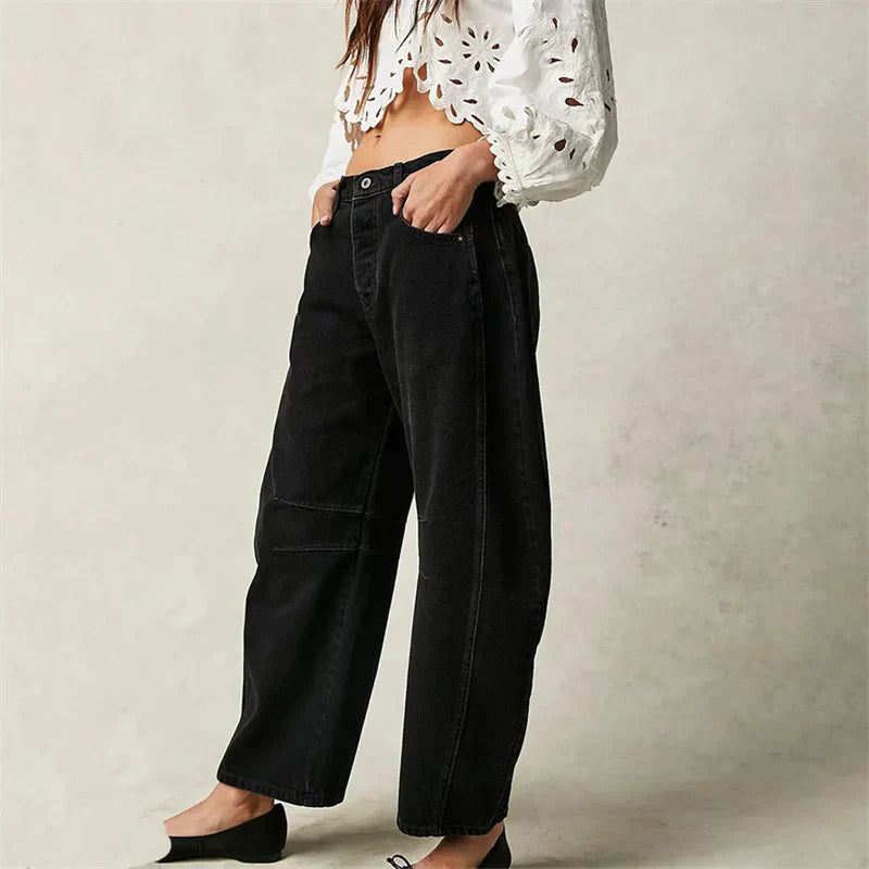 Comfy Women's High Waist Wide Leg Jeans Loose Fit Denim