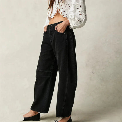 Comfy Women's High Waist Wide Leg Jeans Loose Fit Denim