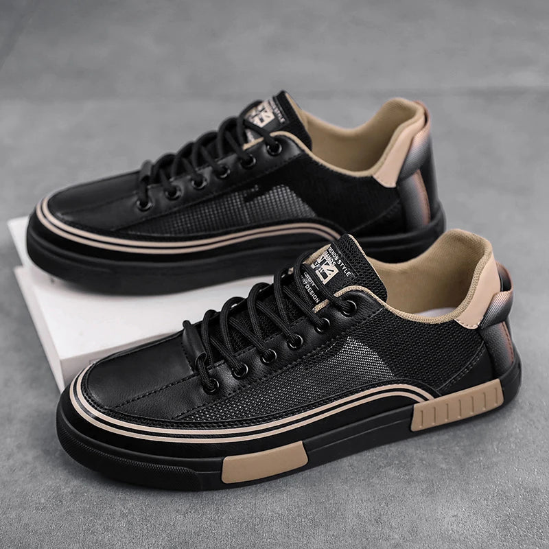 Men's Lace-Up Sneakers Trim Detail