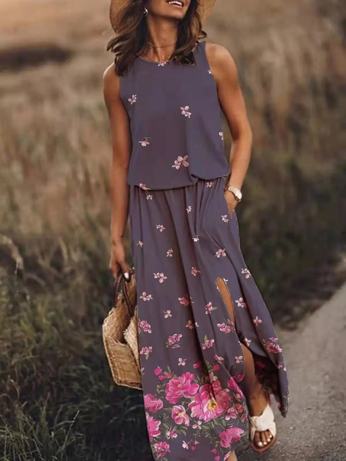 Women's Maxi Dress Graphic Print Summer