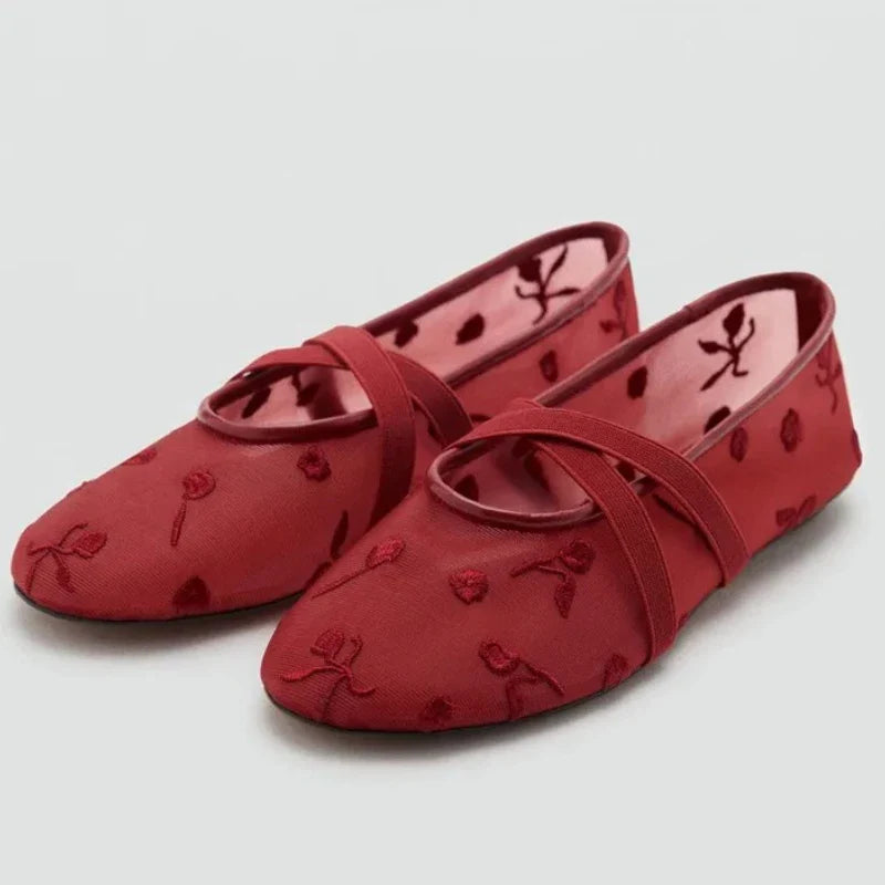 Women's Floral Ballet Flats - VibreMode
