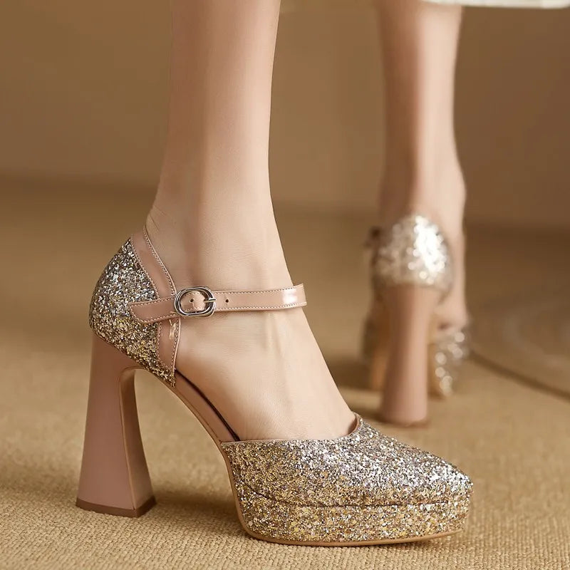 Women's Sparkle Platform High Heels - VibreMode