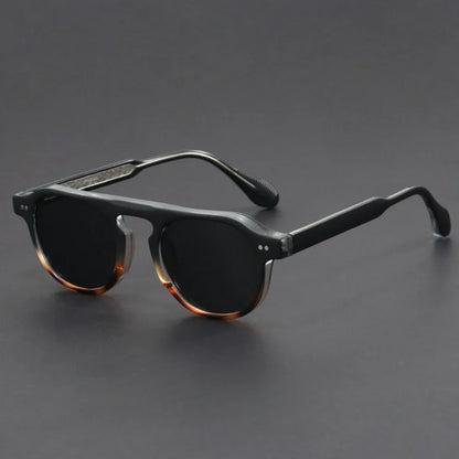 Men's Panto Sunglasses Black - VibreMode