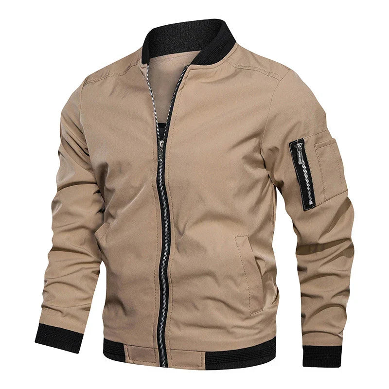 Men's Bomber Jacket Zip Closure