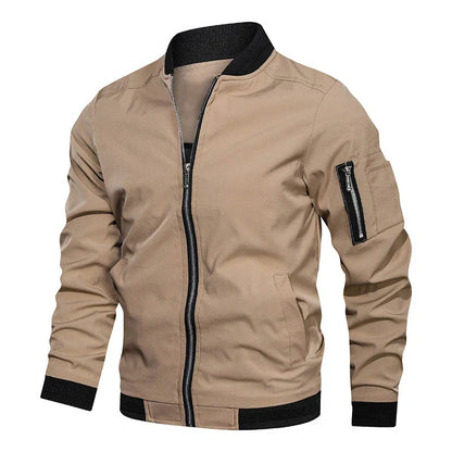 Men's Bomber Jacket Zip Closure