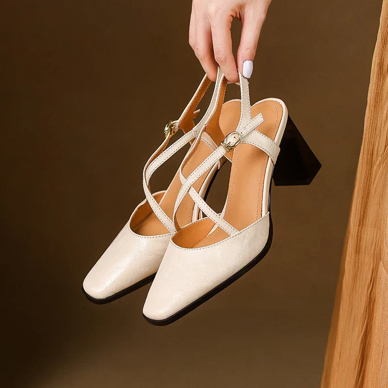 Authentic Leather High Heel Shoes