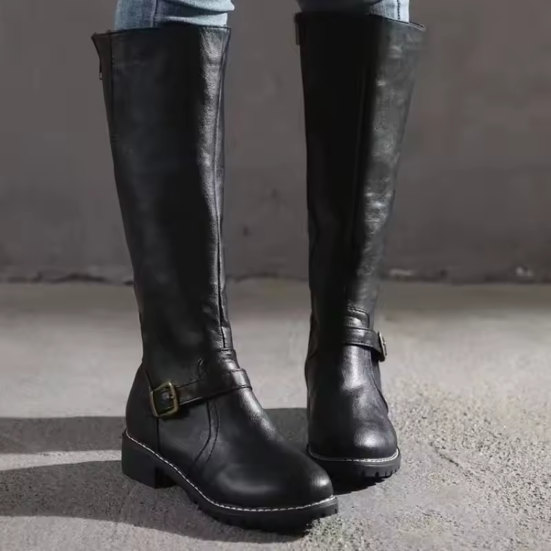 Trendy Ladies Tall Leather Boots