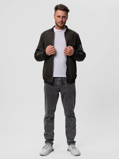Men's Bomber Jacket Zip Closure