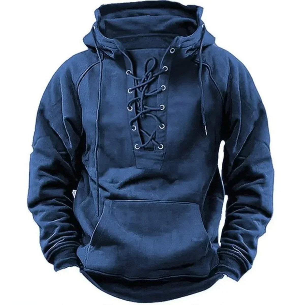 Men's Hoodie Lace Up Front Design