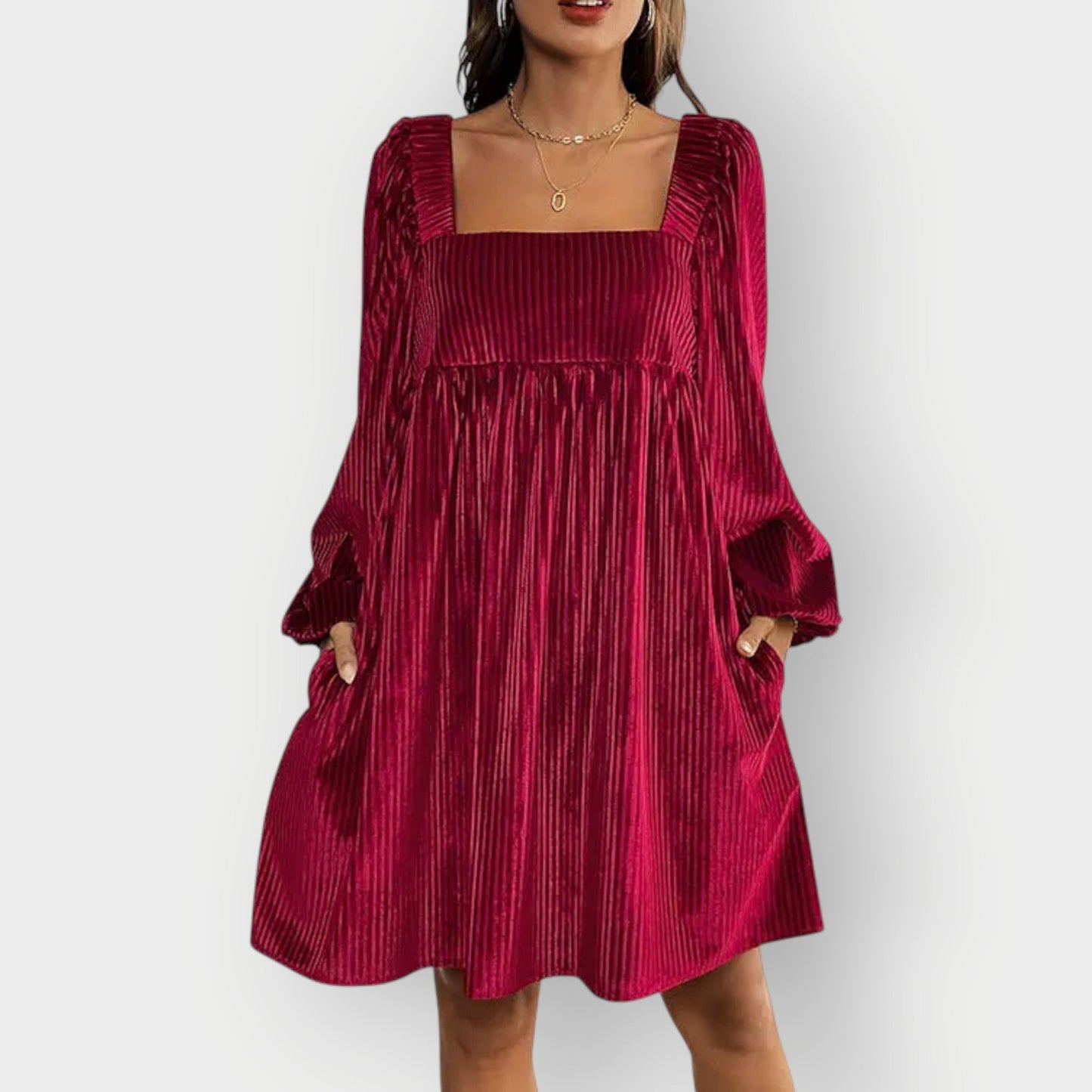 Luxurious Velvet Open Back Evening Dress