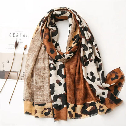 Women's Leopard Print Scarf Rectangular Casual - VibreMode