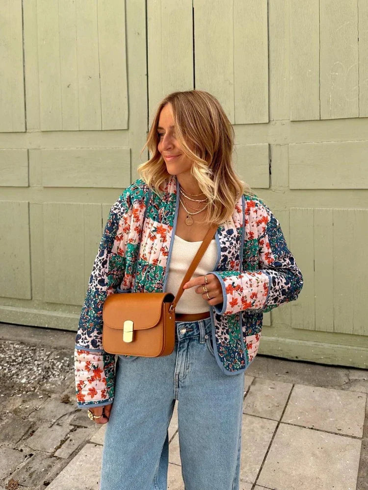 Women's Patchwork Spring Coat - VibreMode