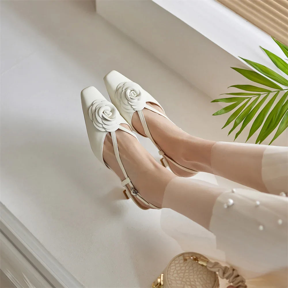 Real Leather Sling Back Shoes