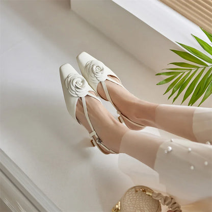 Real Leather Sling Back Shoes