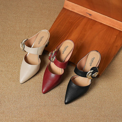Luxurious Red Leather High Heels